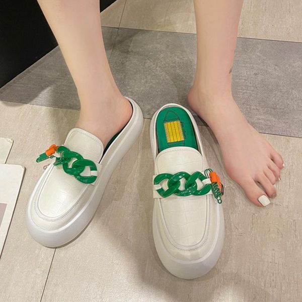 

slippers women's baotou 2021 summer fashion all-match platform mueller shoes women leisure no-slip sport half, Black