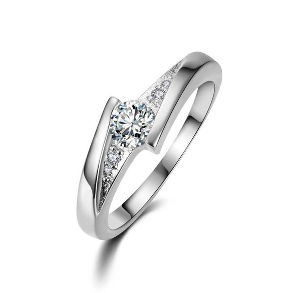 

wedding rings jewellery white gold-color for women cz zircon jewelry bijoux engagement bague trendy 5 6 7 8 9 10 quality, Slivery;golden