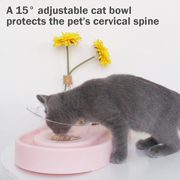 

cat bowls & feeders pet bowl 0-15Â° adjustable tilted double non-slip feeder with raised stand supplies for dog drinking water
