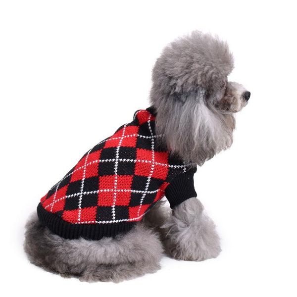 

pet dog sweater bone striped high collar christmas snowflake autumn and winter clothes apparel