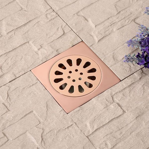 

other bath & toilet supplies 10cm brass square floor drain cover shower waste drainer grate rose gold