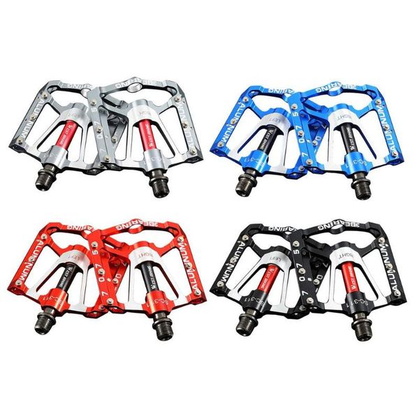 

bike pedals 2 pcs aluminum alloy 3 bearing anti-skid cleats pedal riding accessories for mountain road