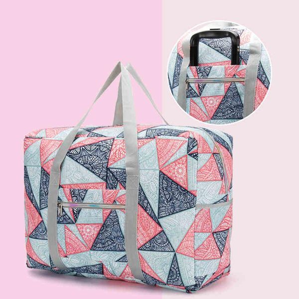 

duffel bags nylon fashion print women travel luggage handbag folding bag female duffle weekende for 23t