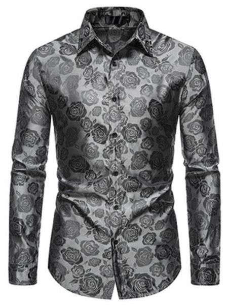 

men's casual shirts shirts, ordinary fashion printed spring and autumn self-cultivation type lapel, White;black