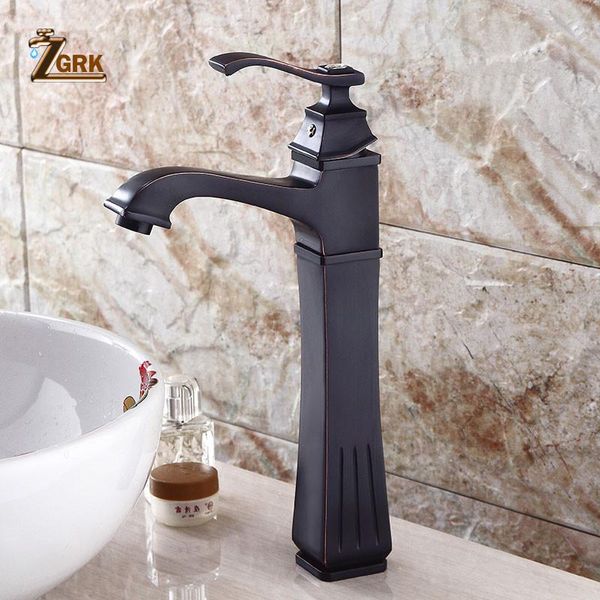 

bathroom sink faucets zgrk basin oil rubbed bronze brass faucet black tall bath mixer tap and cold