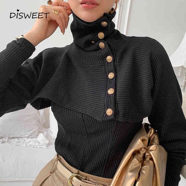 

knits solid knitted women's korean long sleeve loose high collar black sweater woman retro slim warm pullover women, White
