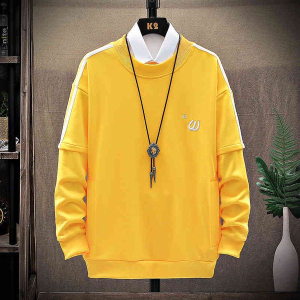 

spring 2021 new men's sweater korean slim bottom shirt long sleeve t-shirt w84, Black