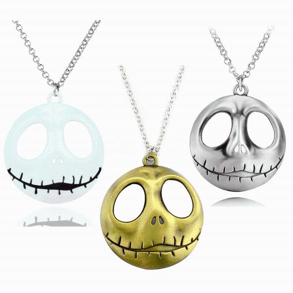 

the nightmare before christmas jack skull necklace pendant necklaces, Silver