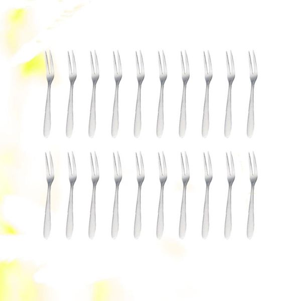 

20pcs mini fruit forks stainless steel cocktail cake dessert kitchen gadget