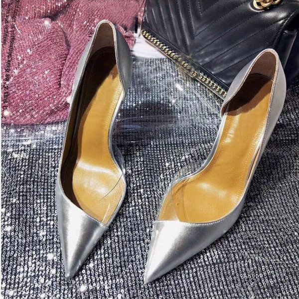 

dress shoes 2021 brand ladies thin heels pumps pointy toe stiletto transparent side space women high wedding ol 12cm tyh, Black
