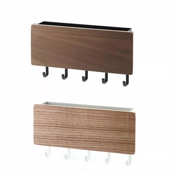 

hooks & rails wall-hung type wooden decorative wall shelf sundries storage box prateleira hanger organizer key rack wood