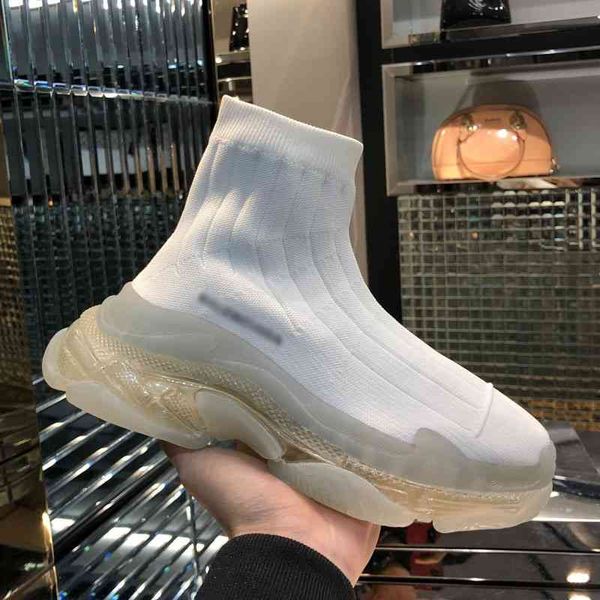 

women's low women's single fashion sports casual tidal air cushion thick bottom dad socks shoes, Black