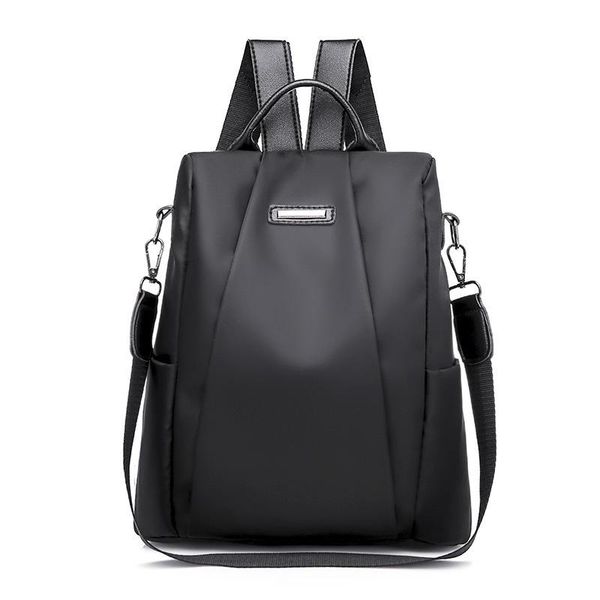 

outdoor bags fashion casual nylon rucksuck female anti-theft backpack large capacity solid color travel shoulder bag