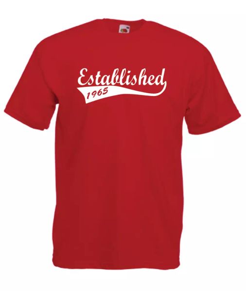 

established in 1965 birthday idea mens women t shirts multi-color s-2xl, White;black