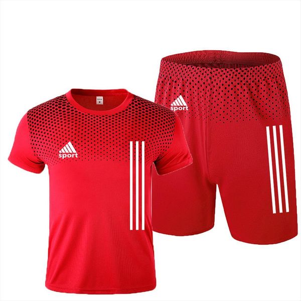 

summer fashion casual wear mens tracksuit t shirt short sleeve shorts suit sportswear running fitness  4xl, Gray