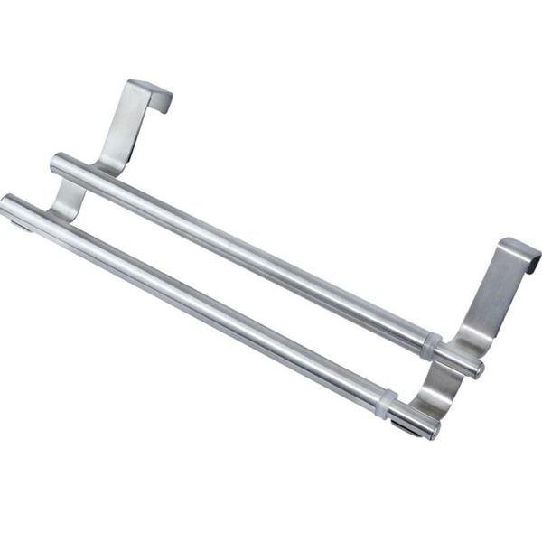 

towel racks drop household stainless steel double rack door frame bathroom storage