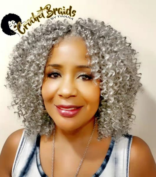 

salt and pepper natural gray ponytail human genuine extension crochet braids curly drawstring pony tail hair piece women hairs er headwear, Black
