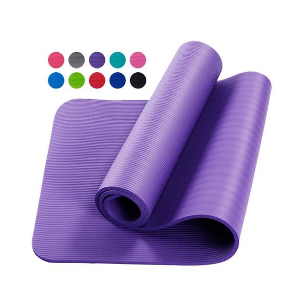 

high density yoga mat anti-skid sports fitness 10mm thick nbr comfort for exercise and pilates gymnastics mats