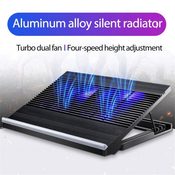 

portable lapcooler stand adjustable dual cooling fan pad holder pads