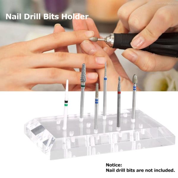 

nail art equipment drill bits holder file bit exhibition stand grinding stone head display base for salon transparent, Silver