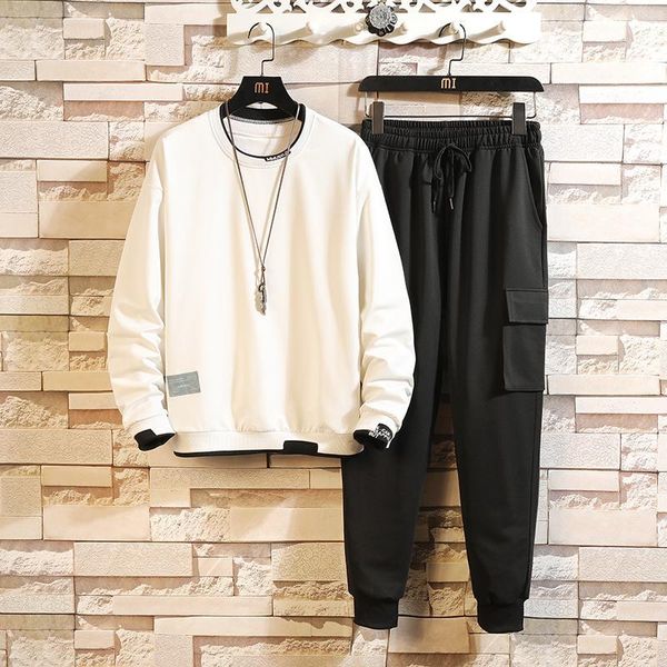 

men's tracksuits 2021 autumn spring sport set hoodies + sweatpants sportswear brand sporting suit track, Gray