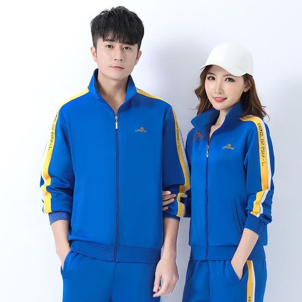 

men's tracksuits spring and autumn pure color sports suit square dance group clothes casual clothing couple plus size jinguan women&#03, Gray