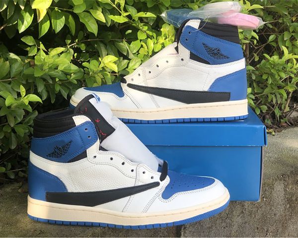 

high og 1 basketball shoes 1s ts x fragment jumpman calf leather blue white luxurys designers mens sports sneakers with box, Black