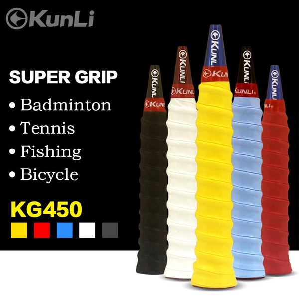 

5pcs kunli anti-slip breathable sport over grip sweatband griffband tennis overgrips tape badminton racket grips bicycle, Yellow;black