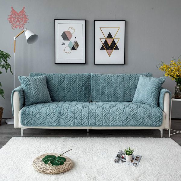 

chair covers nordic modern style winter leaf shape non-slip plush slipcover for living room couverture de canapÃ© copridivano sp5921