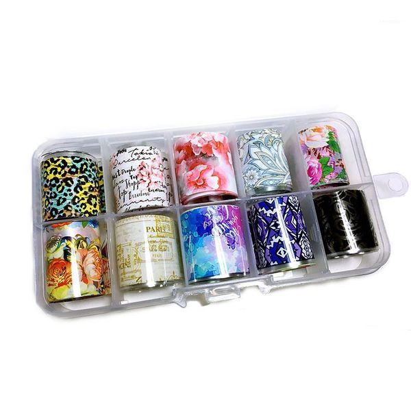 

flowers lace series nail transfer foils sticker rose daisies colorful starry paper adhesive art decal 3d design manicure1, Black