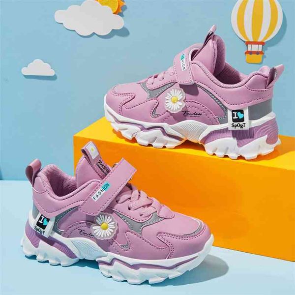 

new fashion kid girl casual sneakers children sport shoes girl footwear lightweight breathable shoes 210329, Black