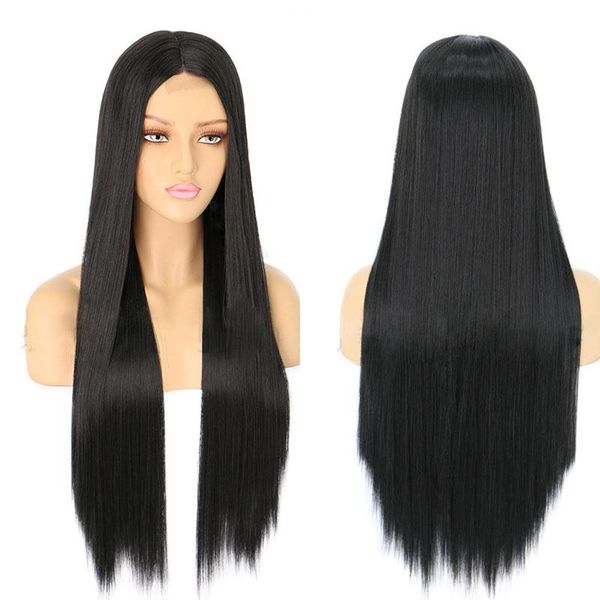 

synthetic wigs sinuo long straight for women natural black middle part perruques heat resistant fiber full mechanism cosplay wig