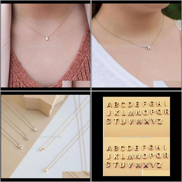 

& pendants gold sier color a-z 26 letters pendant necklaces for women diy name choker necklace jewelry party gifts drop delivery 2021 35vti, Silver