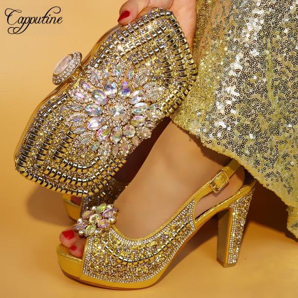 

capputine wholesale summer woman pumps shoes and purse set italian pretty high heels .5cm bag for party dress, Black