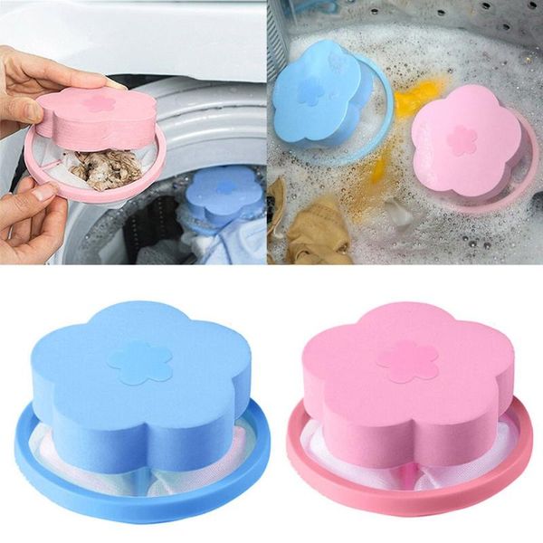 

hair removal catcher filter mesh reusable washing machine floating blue pink laundry balls discs bags