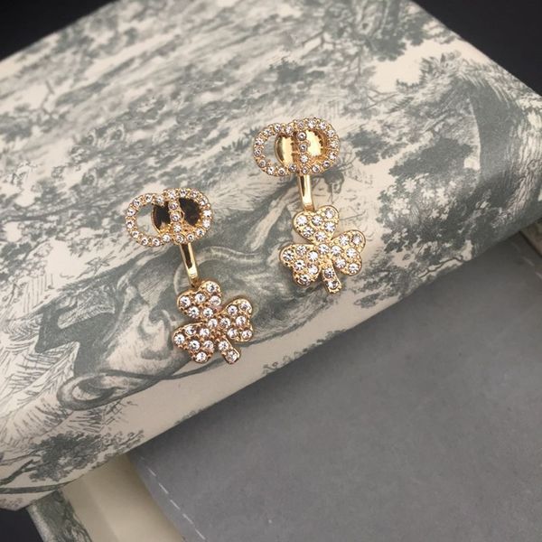 

special offer 70% off family letter earrings, women's brass diamond, exquisite and small korean version fragrance earrings earrings, Golden;silver