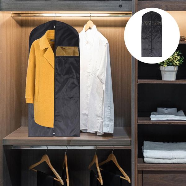 

clothing & wardrobe storage 1 pc anti-dust clothes cover reusable bag washable dust (black,)