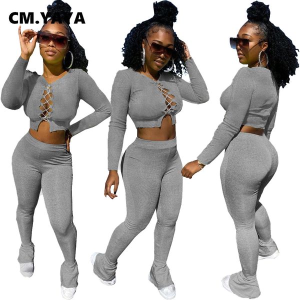 

activewear women set hollow out crop bellbottom pants matching set sportwear trasuit two 2 piece set outfitby air, White