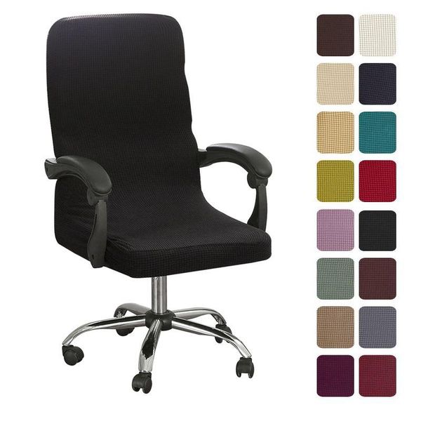 

m/l solid color elastic stretch office chair cover dust-proof computer arm slipcover rotatable protector covers