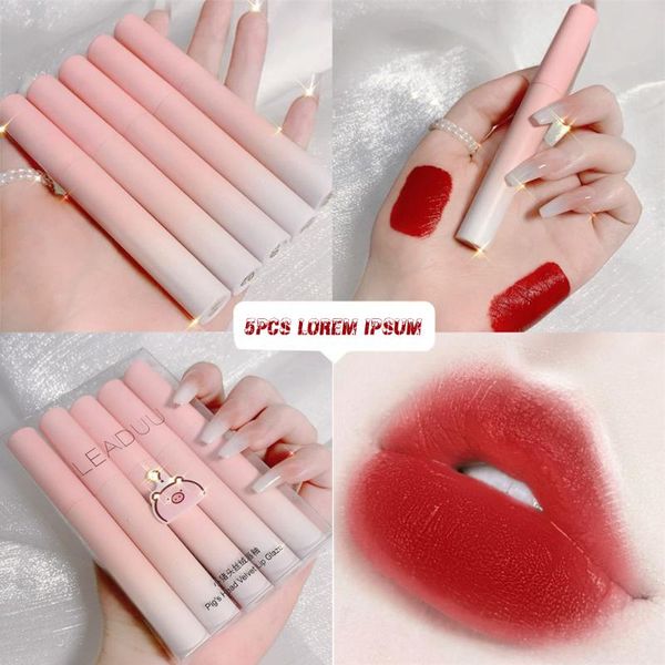 

lip gloss velvety matte lipstick set long lasting nonstick cup not fade makeup cosmetics for girl women sana889