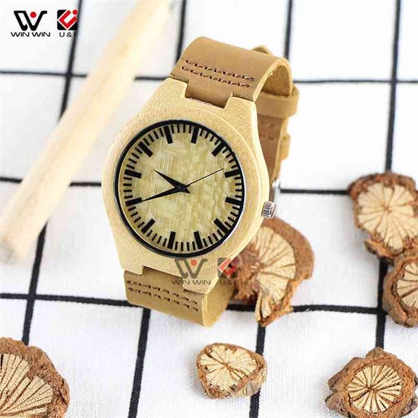 

2021 fashion simple wood making business men's watch wooden watch, Slivery;brown