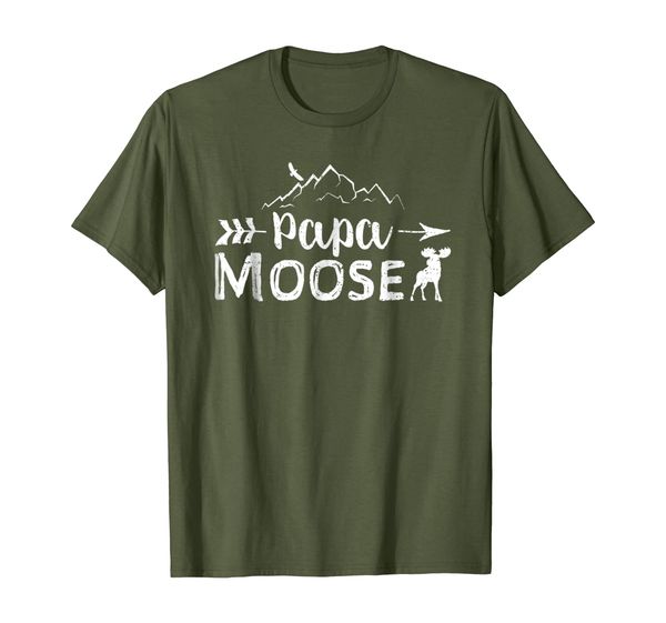 

mens papa moose shirt matching family mama papa moose camping, White;black