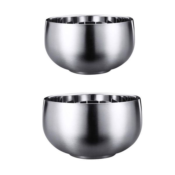 

bowls lber stainless steel mixing double layer insulation rice bowl noodles container kitchenware
