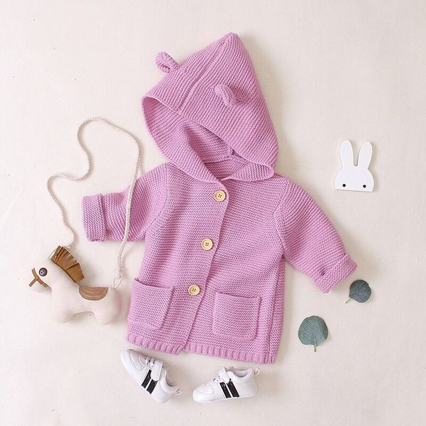 

fashion infant sweaters baby coat hoodies coat for girl solid sweater knitted jacket for girls baby clothes for newborn1 2 3 age, Blue;gray