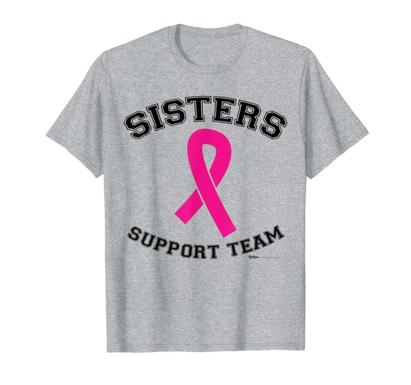 

sisters support team breast cancer awareness t shirt, White;black