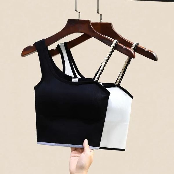 

women's tanks & camis hollow out crop y2k punk tee shirts for women asymmetrical gothic streetwear 2021 spring skinny club clothes, White