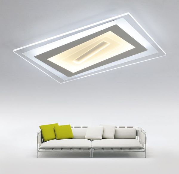 Ultradünne Acryl-Deckenleuchten, dimmbare LED-Kronleuchter, Luminaria Abajur, quadratisches, rechteckiges, modernes Licht, Wohnzimmerlampen