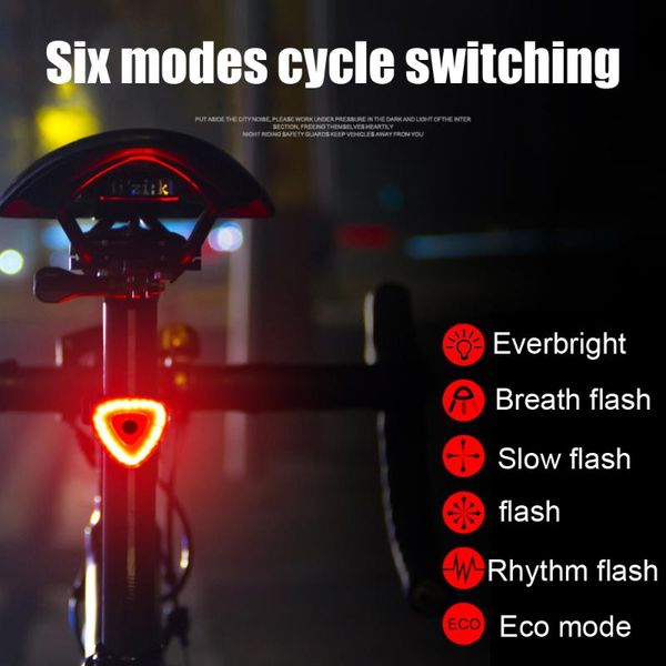 

rechargeable bike tai light auto on/off smart brake sensing rear ultra bright led warning lamp bicycle lights