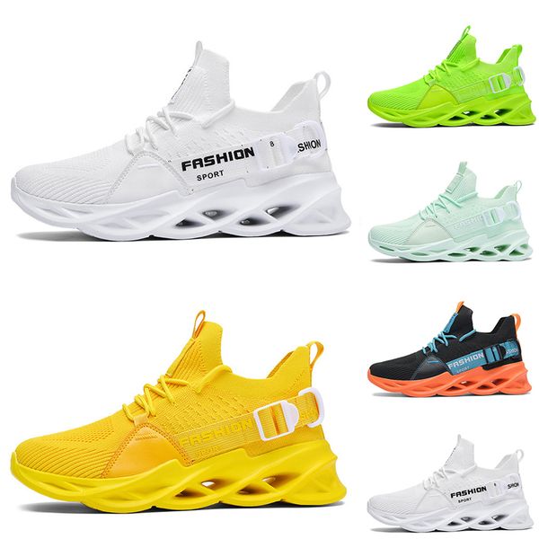 

summer non-brand men women running shoes black white lake green volt lemon yellow orange breathable mens fashion trainers outdoor sports sne