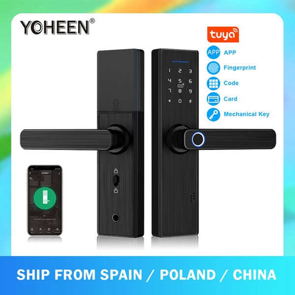 

yoheen wifi electronic smart door lock with tuya app security biometric fingerprint lock password rfid card